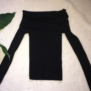 Off the Shoulder Black Sweater
